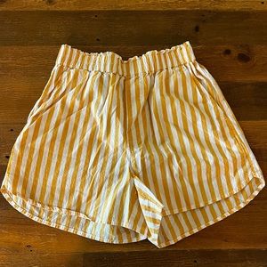 Madewell Striped Pull-On Shorts - Orange